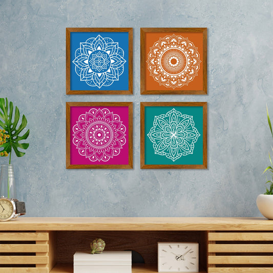 Premium Artistic Pattern Mandala Art Wall Frame Set of Four