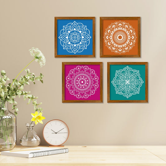 Premium Artistic Pattern Mandala Art Wall Frame Set of Four