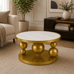 Premium Ball Base Marble Top Center Table