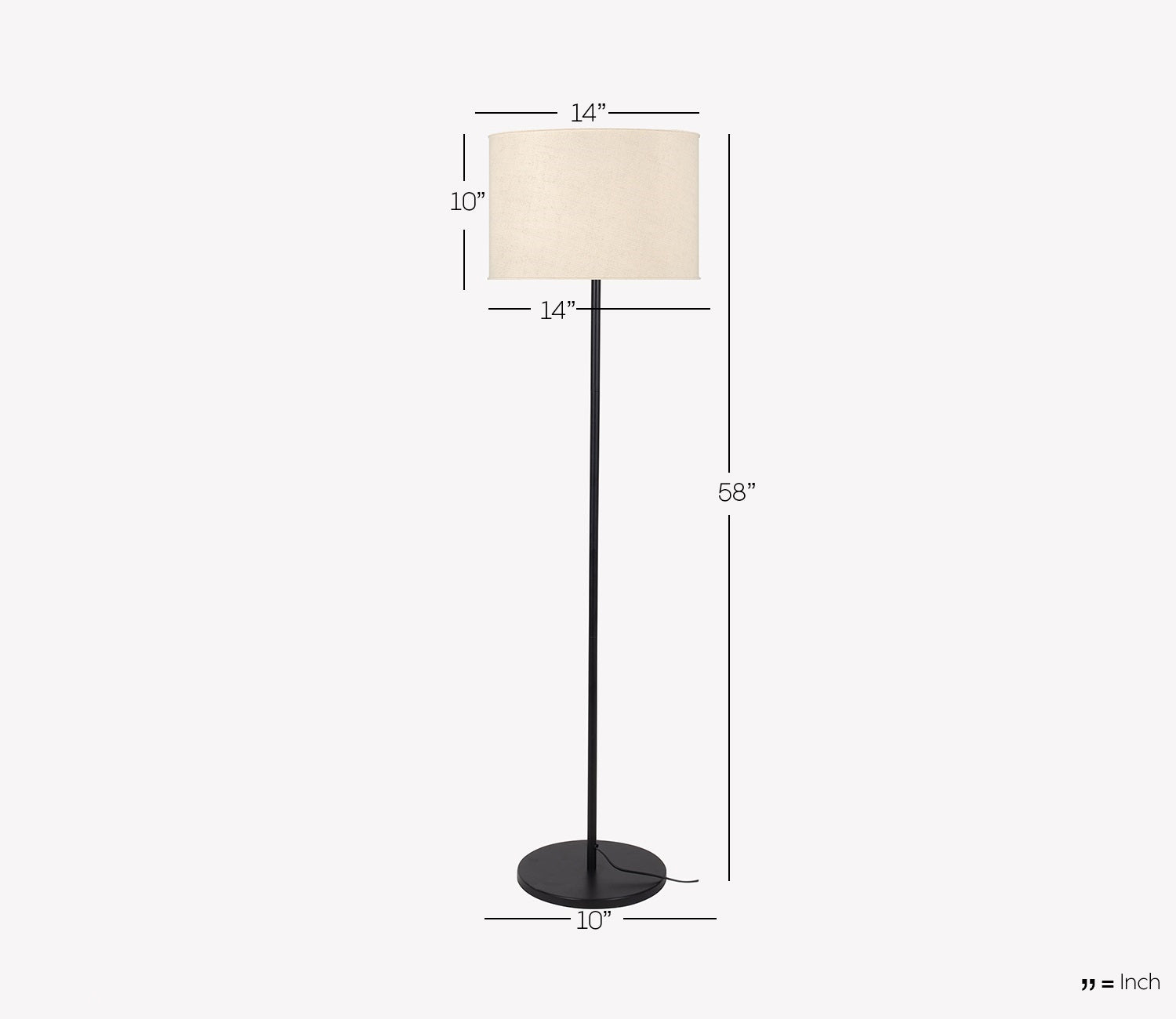 Premium Black Metal Finish Modern Sleek Floor Lamp