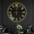 Premium Black Mirror LED Wall Clock with Elegant Roman Numerals