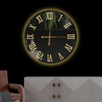 Premium Black Mirror LED Wall Clock with Elegant Roman Numerals