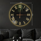 Premium Black Mirror LED Wall Clock with Elegant Roman Numerals