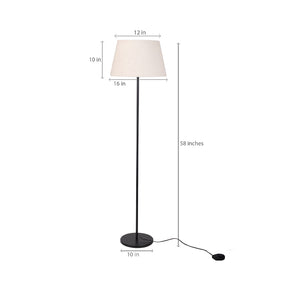 Premium Black Polished Modern Metal Sleek Floor Lamp