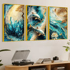 Premium Blue Ocean Nature Acrylic Wall Painting Set of 3