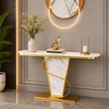 Premium Bold Marble Console Table with Artistic Twisting Gold Frame