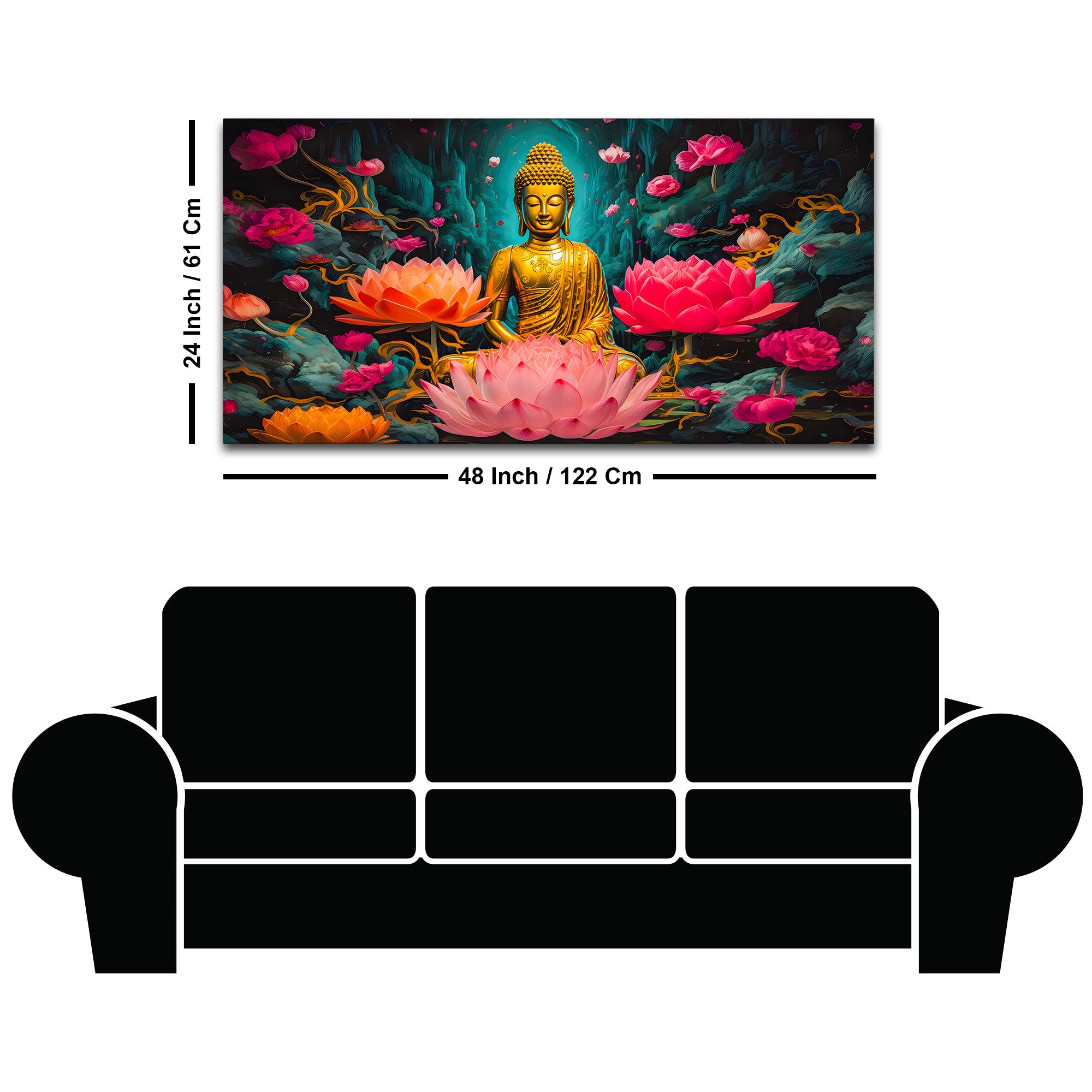 Premium Buddha Canvas Painting for Wall Decoration