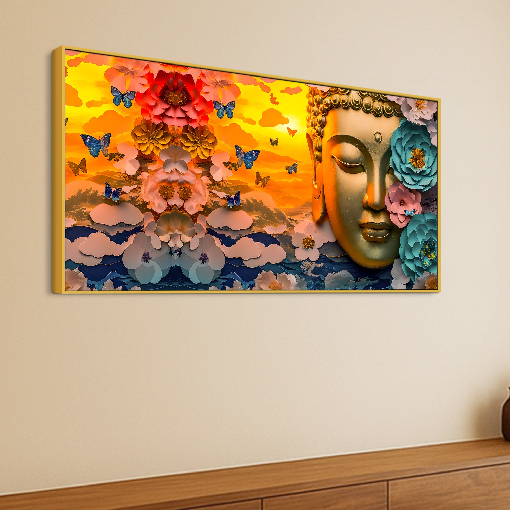 Premium Buddha Canvas Wall Painting for Elegant Home Decoration