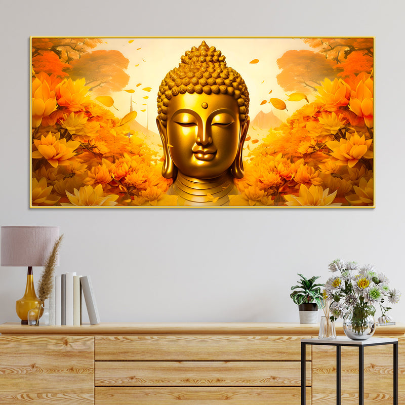 Premium Buddha Canvas Wall Painting for Elegant Interior Decor