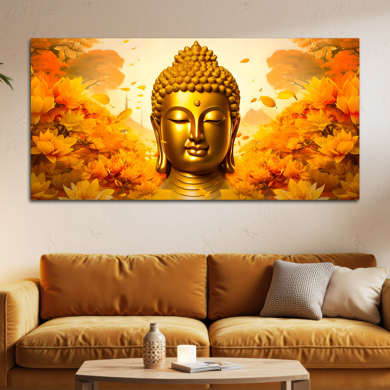Premium Buddha Canvas Wall Painting for Elegant Interior Decor