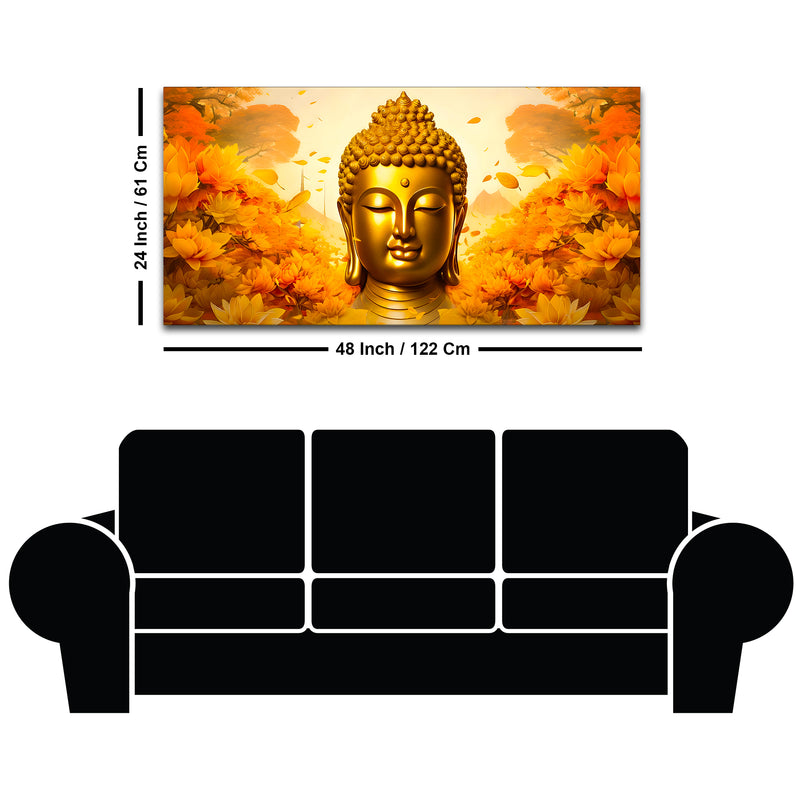 Premium Buddha Canvas Wall Painting for Elegant Interior Decor