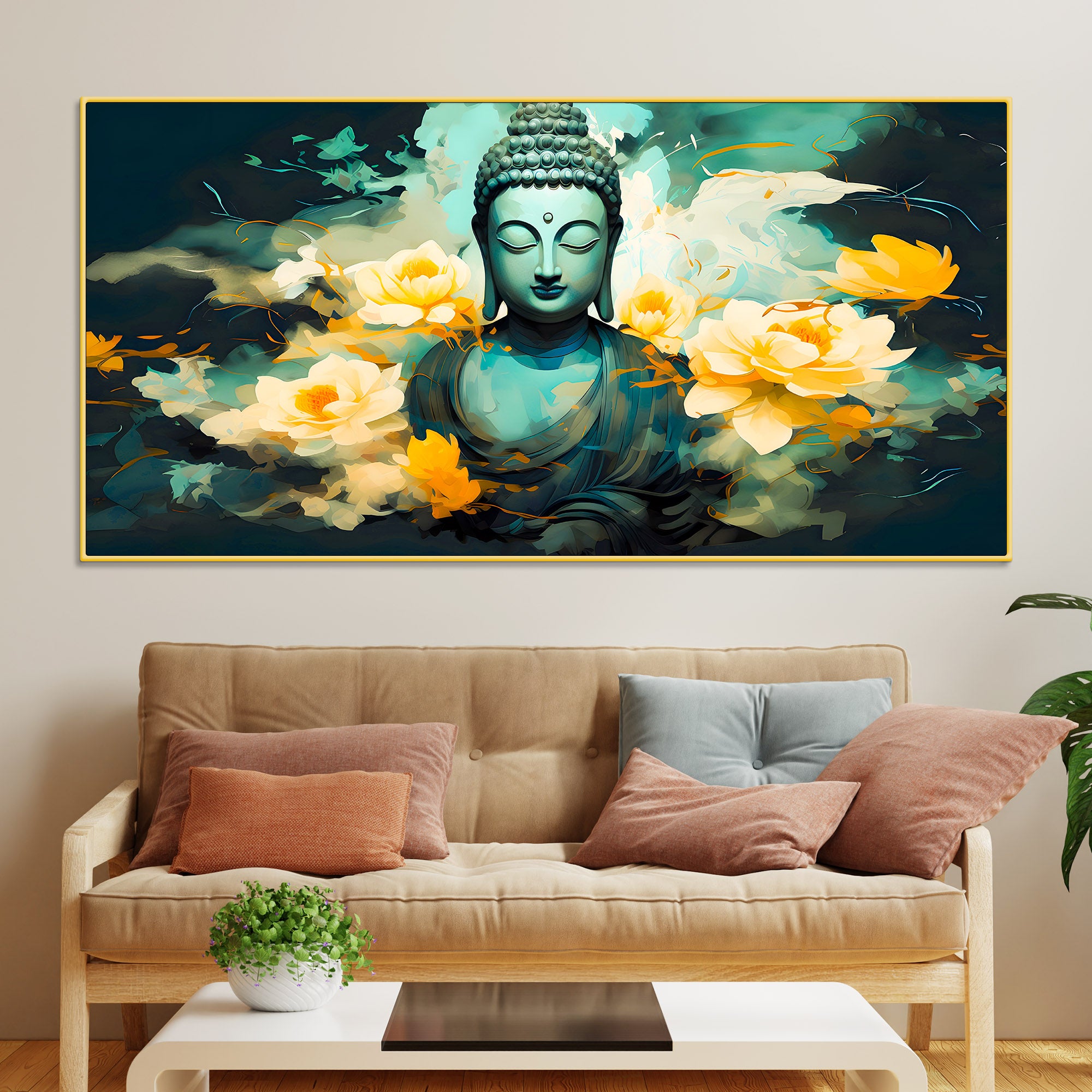 Premium Buddha Canvas Wall Painting for Home & Office