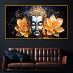Premium Buddha Crystal Glass Wall Painting for Office Décor