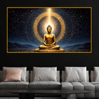 Premium Buddha Meditation Crystal Glass Painting for Living Room
