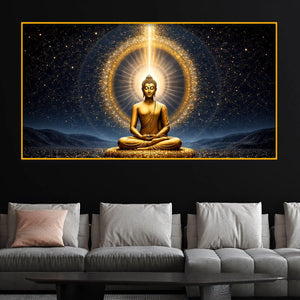 Premium Buddha Meditation Crystal Glass Painting for Living Room