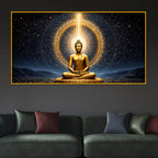 Premium Buddha Meditation Crystal Glass Painting for Living Room