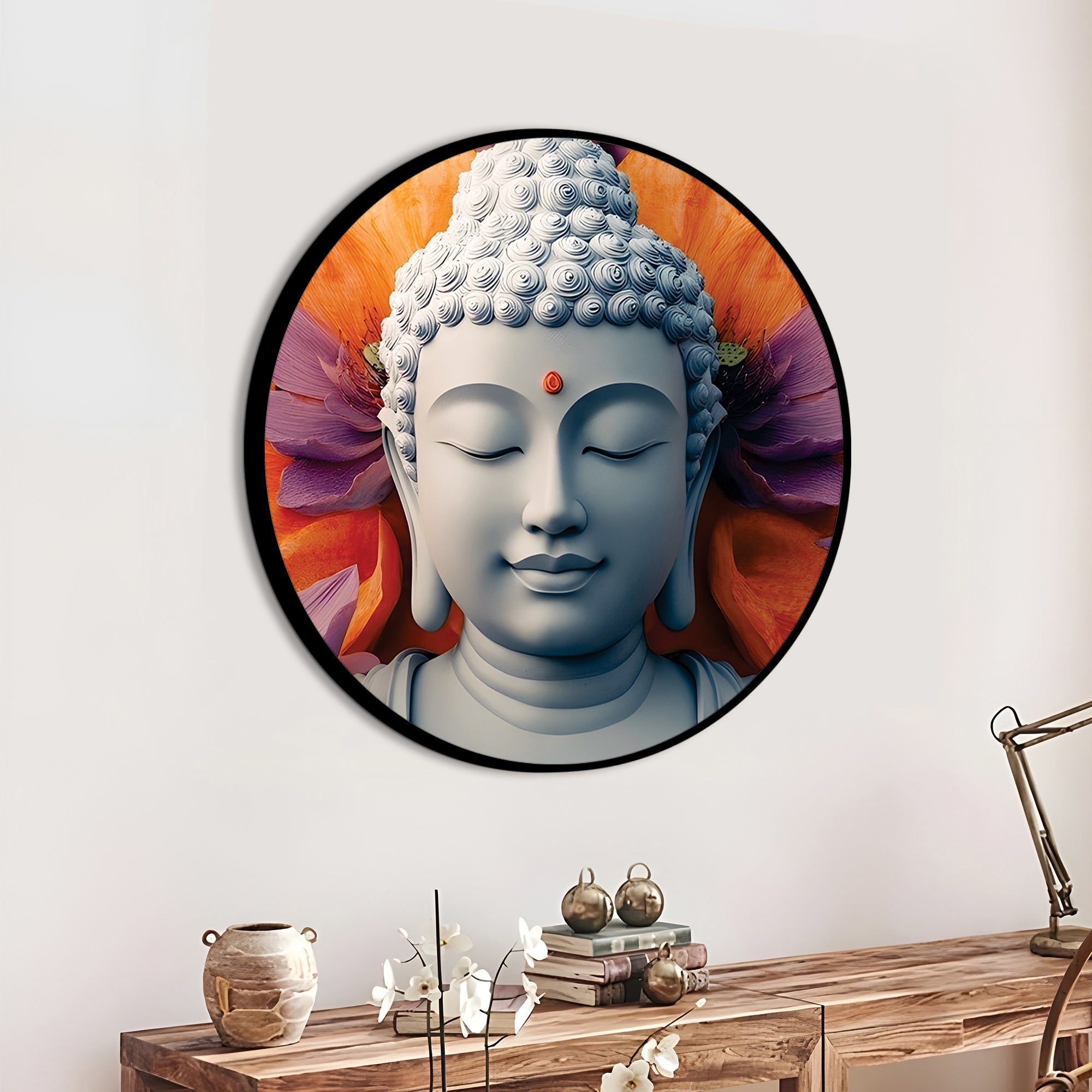 Premium Buddha Round Luxury Canvas Painting