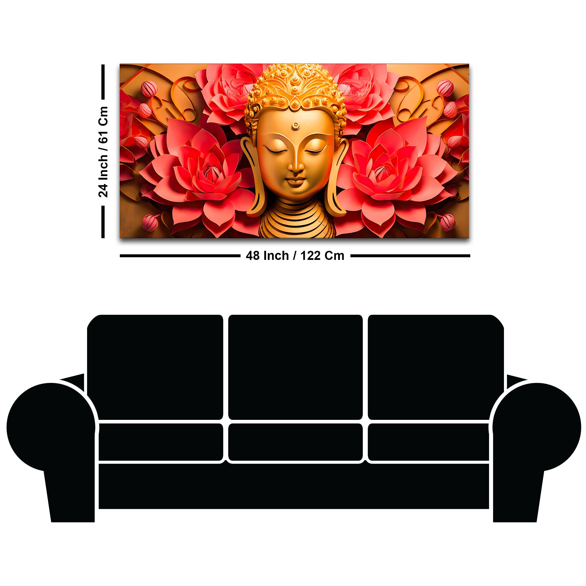 Premium Buddha Wall Canvas Painting for Peaceful Home Decor
