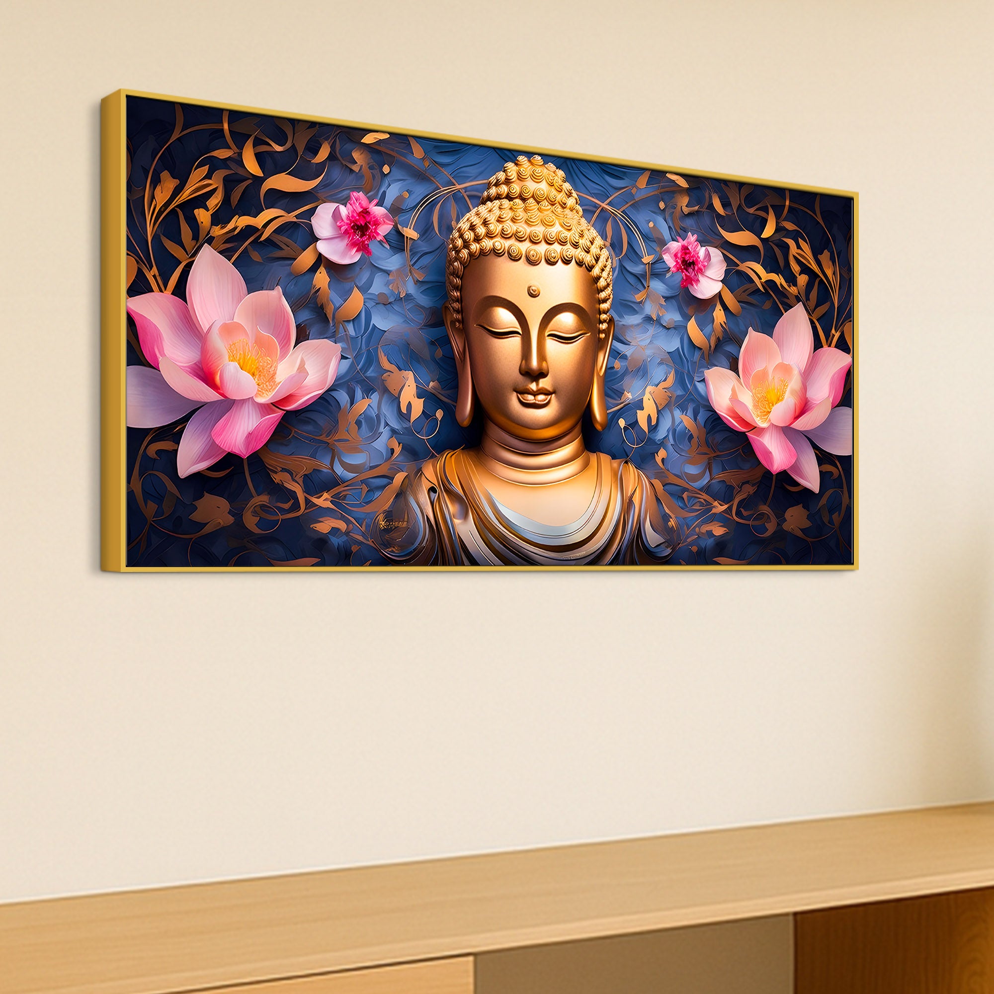 Premium Buddha Wall Painting for Bedroom Decoration