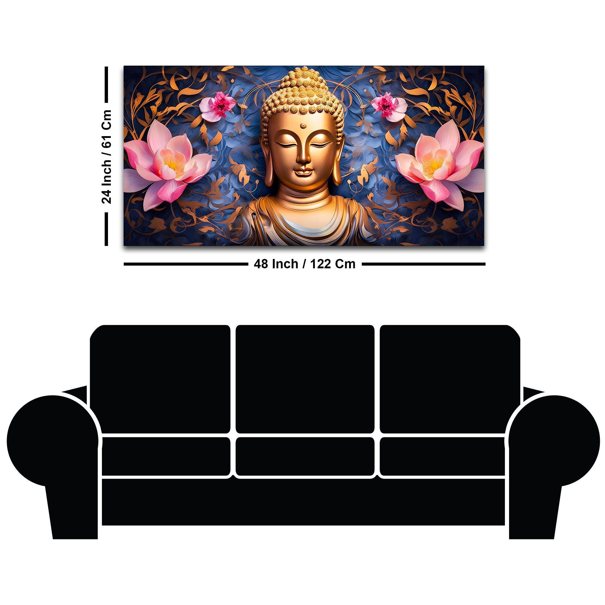 Premium Buddha Wall Painting for Bedroom Decoration