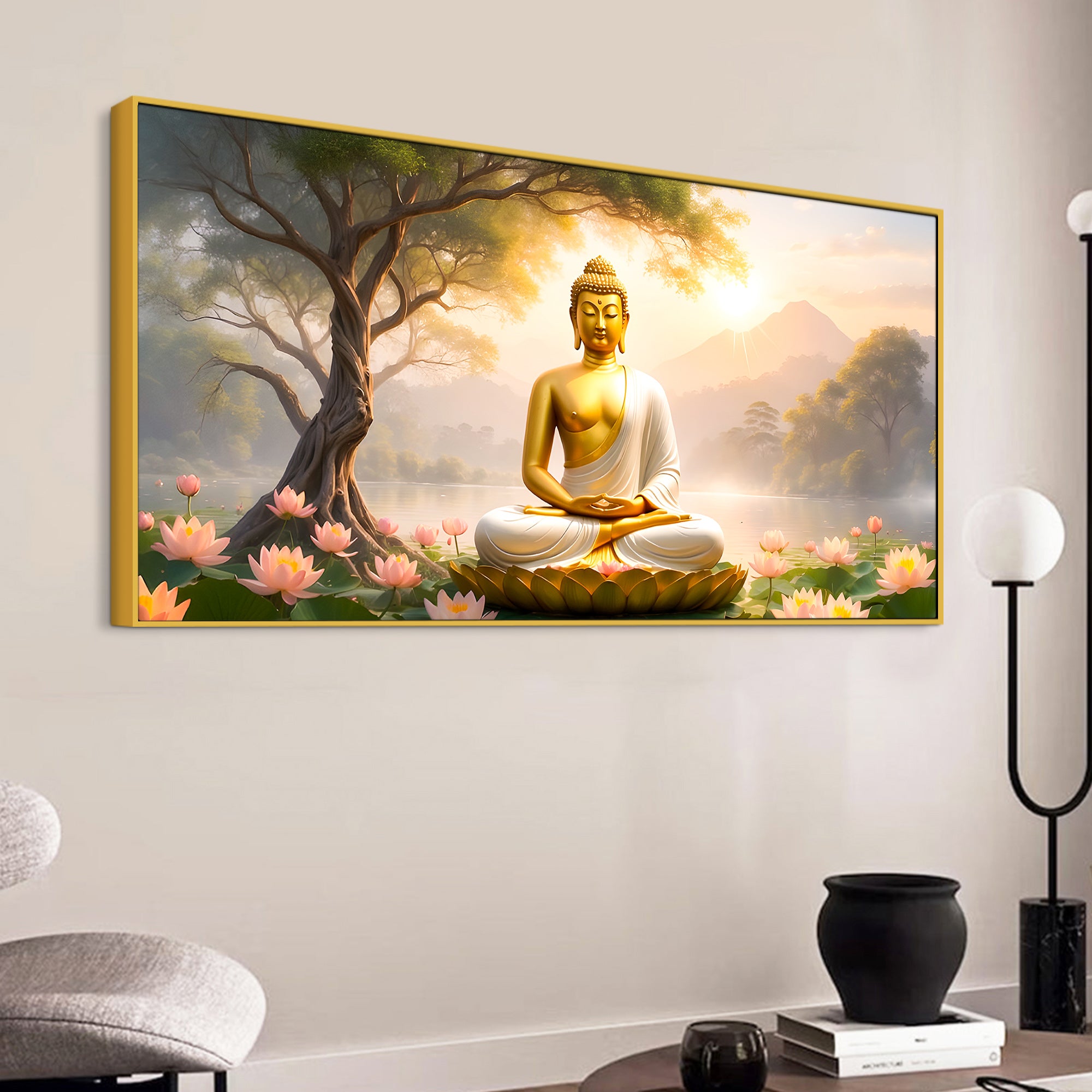 Premium Calm Buddha Wall Canvas Painting for Bedroom & Living Room