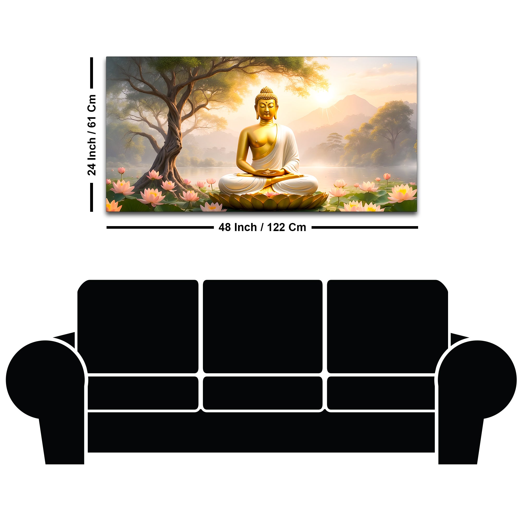 Premium Calm Buddha Wall Canvas Painting for Bedroom & Living Room