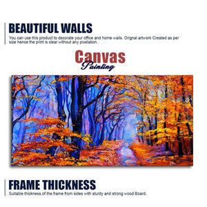 Premium Canvas Abstract Art Wall Painting of Forest in Autumn