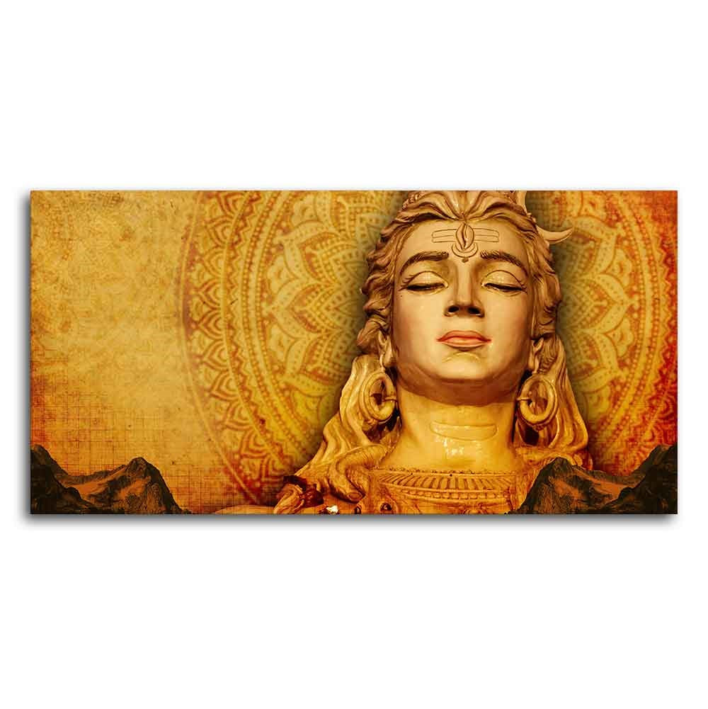 Premium Canvas Spiritual Lord Shiva Wall Painting