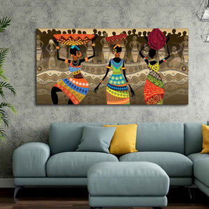 Premium Canvas Wall Painting of African Warli Art