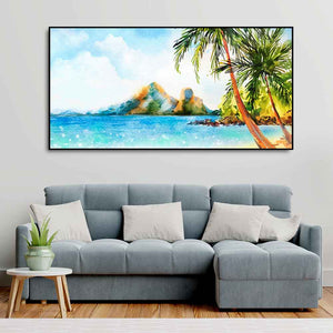 Premium Canvas Wall Painting of Beautiful Beach Scenery