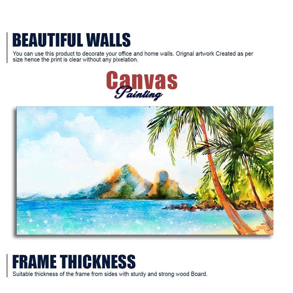 Premium Canvas Wall Painting of Beautiful Beach Scenery