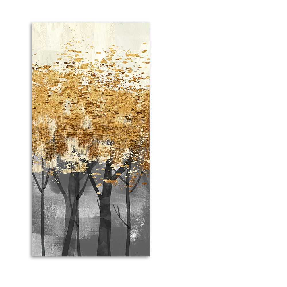 Premium Canvas Wall Painting of Golden Metallic Forest