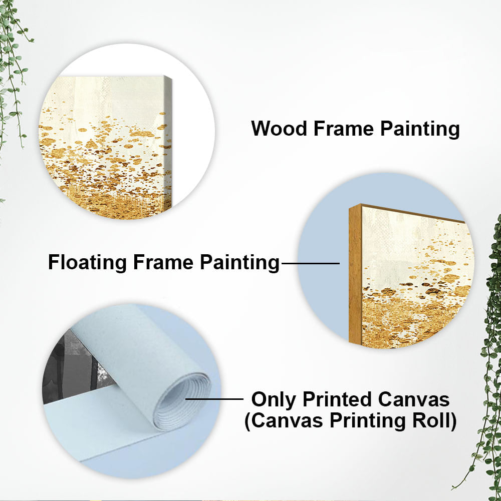 Premium Canvas Wall Painting of Golden Metallic Forest