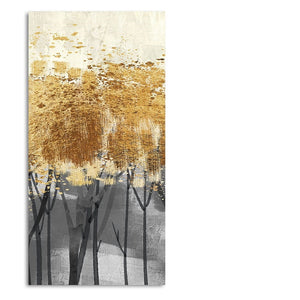 Premium Canvas Wall Painting of Golden Pattern Metallic Forest