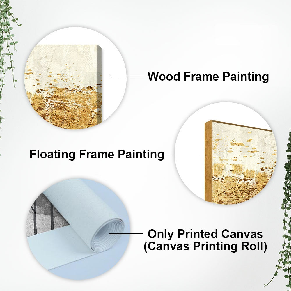 Premium Canvas Wall Painting of Golden Pattern Metallic Forest