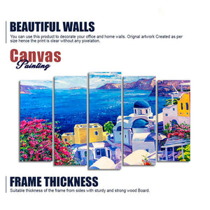 Premium Canvas Wall Painting of Greek Scenery of Five Pieces Set