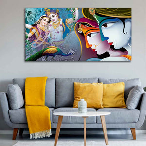 Premium Canvas Wall Painting of Indian God Radha Krishna