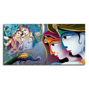 Premium Canvas Wall Painting of Indian God Radha Krishna