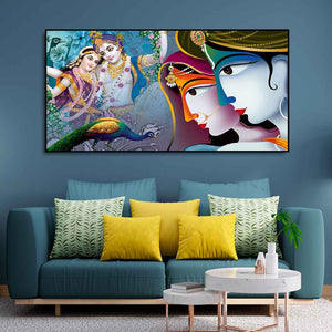 Premium Canvas Wall Painting of Indian God Radha Krishna