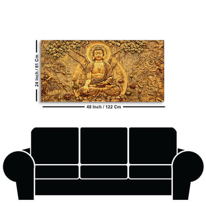 Premium Canvas Wall Painting of Lord Buddha Sculpture