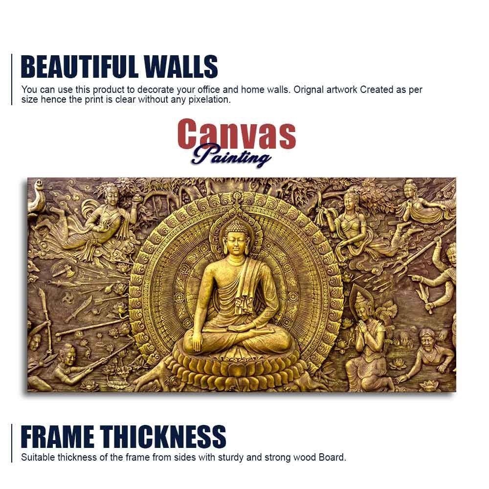 Premium Canvas Wall Painting of Lord Gautam Buddha