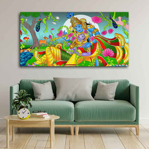 Premium Canvas Wall Painting of Lord Radha and Krishna