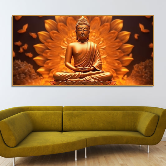 Premium Canvas Wall Painting of Meditating Lord Buddha