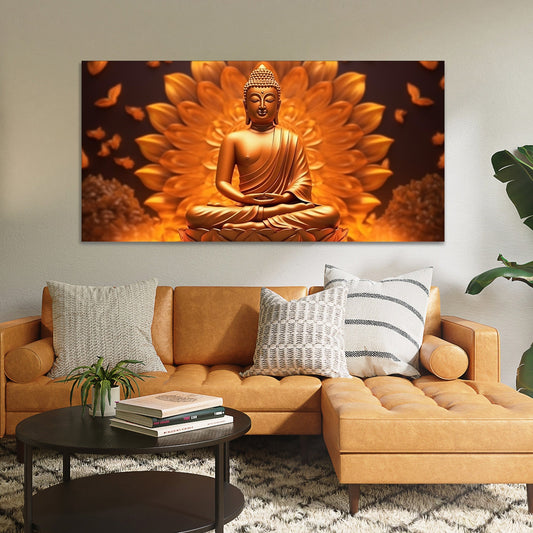 Premium Canvas Wall Painting of Meditating Lord Buddha