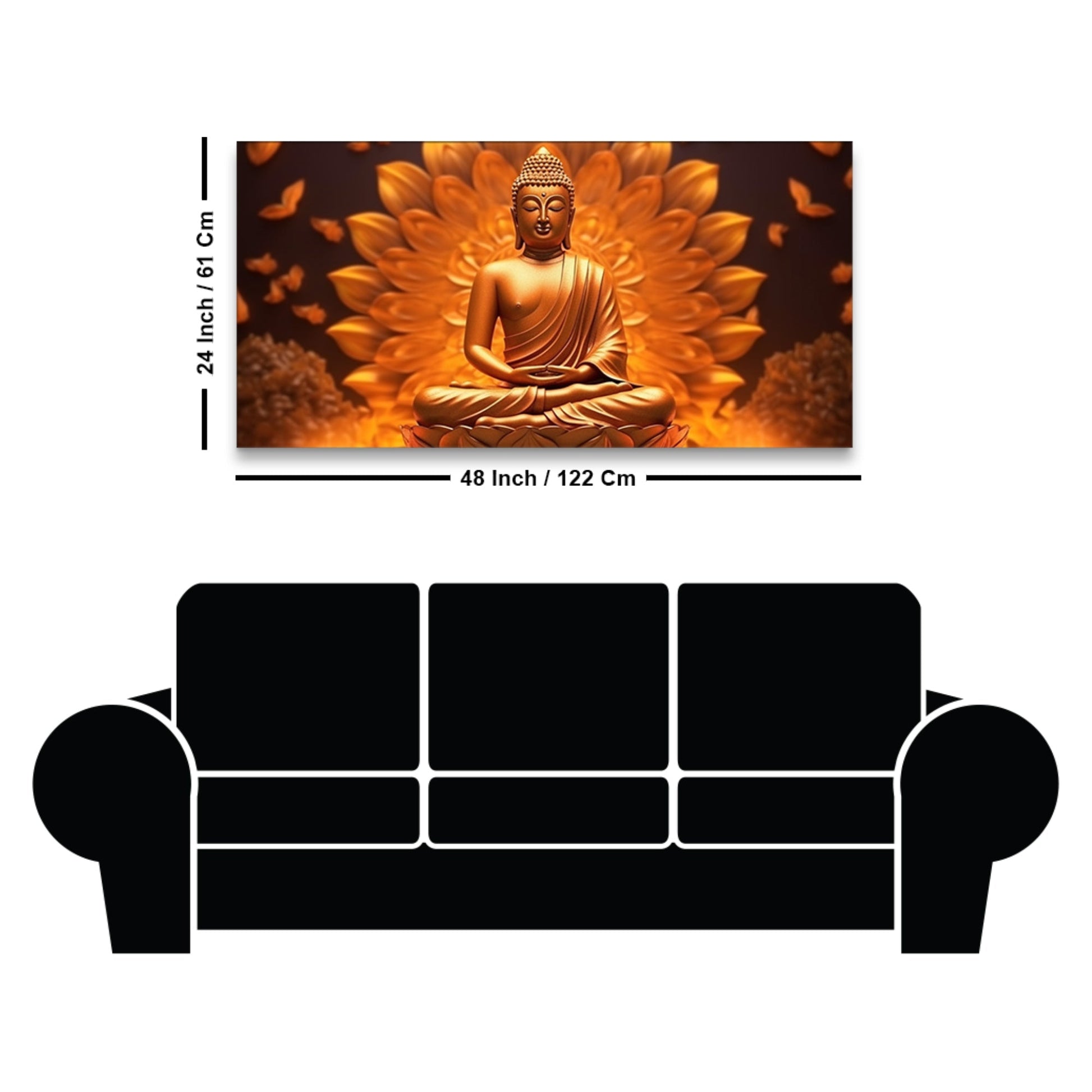 Premium Canvas Wall Painting of Meditating Lord Buddha