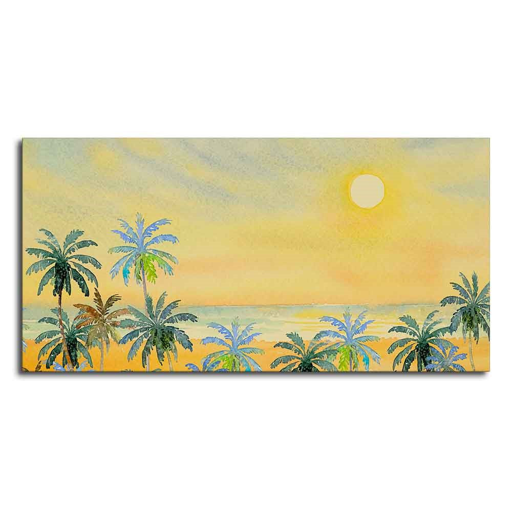 Premium Canvas Wall Painting of Palm Trees on Beach