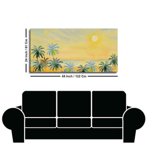 Premium Canvas Wall Painting of Palm Trees on Beach