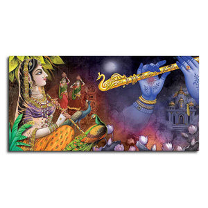 Premium Canvas Wall Painting of Radha Thinking About Shri Krishna