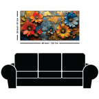 Premium Colorful Blooming Flowers Abstract Canvas Wall Painting