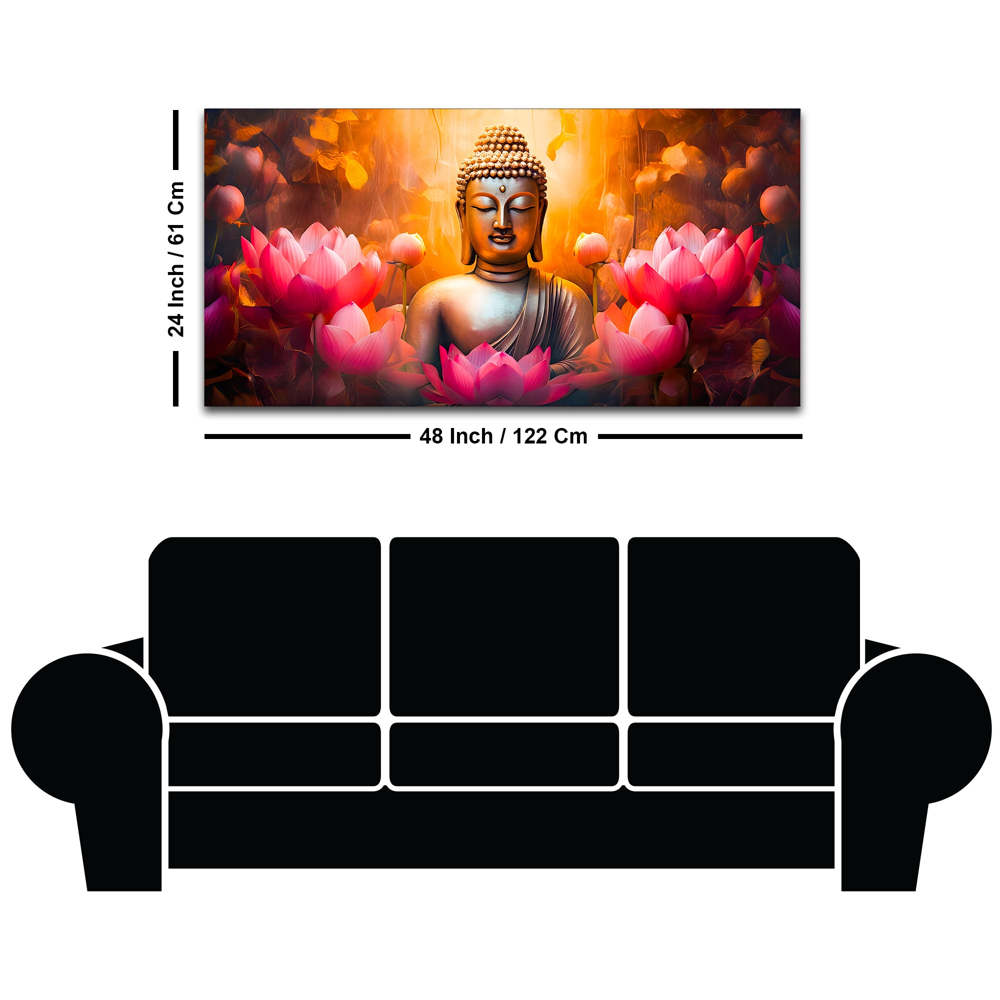 Premium Decorative Buddha Wall Painting for Home & Office Décor